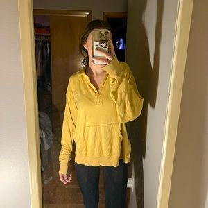 AERIE | Yellow Quarter Zip Pullover
